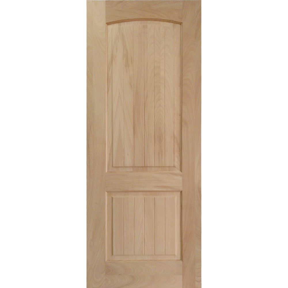 36x96 in. Exterior Mahogany Door Slab | Arched 2 Panel with Grooves